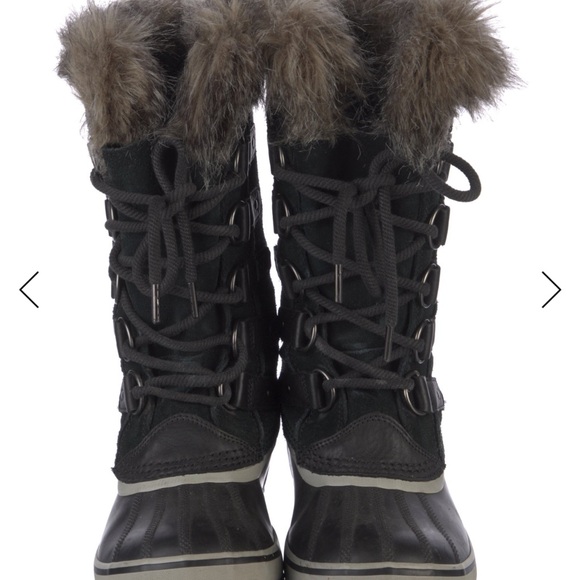 Joan of Arctic Sorel Women's Black Fur-Lined Winter Boots-Like New - Picture 3 of 8